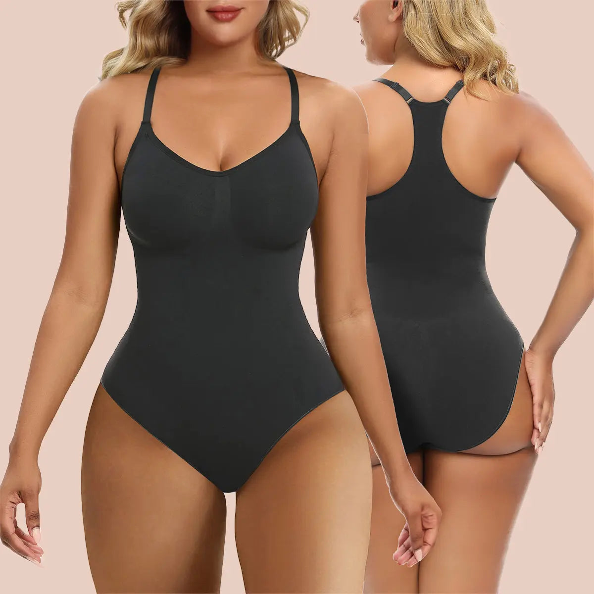 SHAPEDX Body suits for Womens Tummy Control Thong Racerback